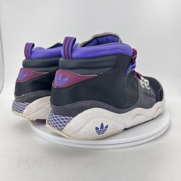 Adidas Fortitude Mid Men Size 11.5 G09439 Black Phantom Gray Nobcri Purple Shoes - Picture 5 of 14